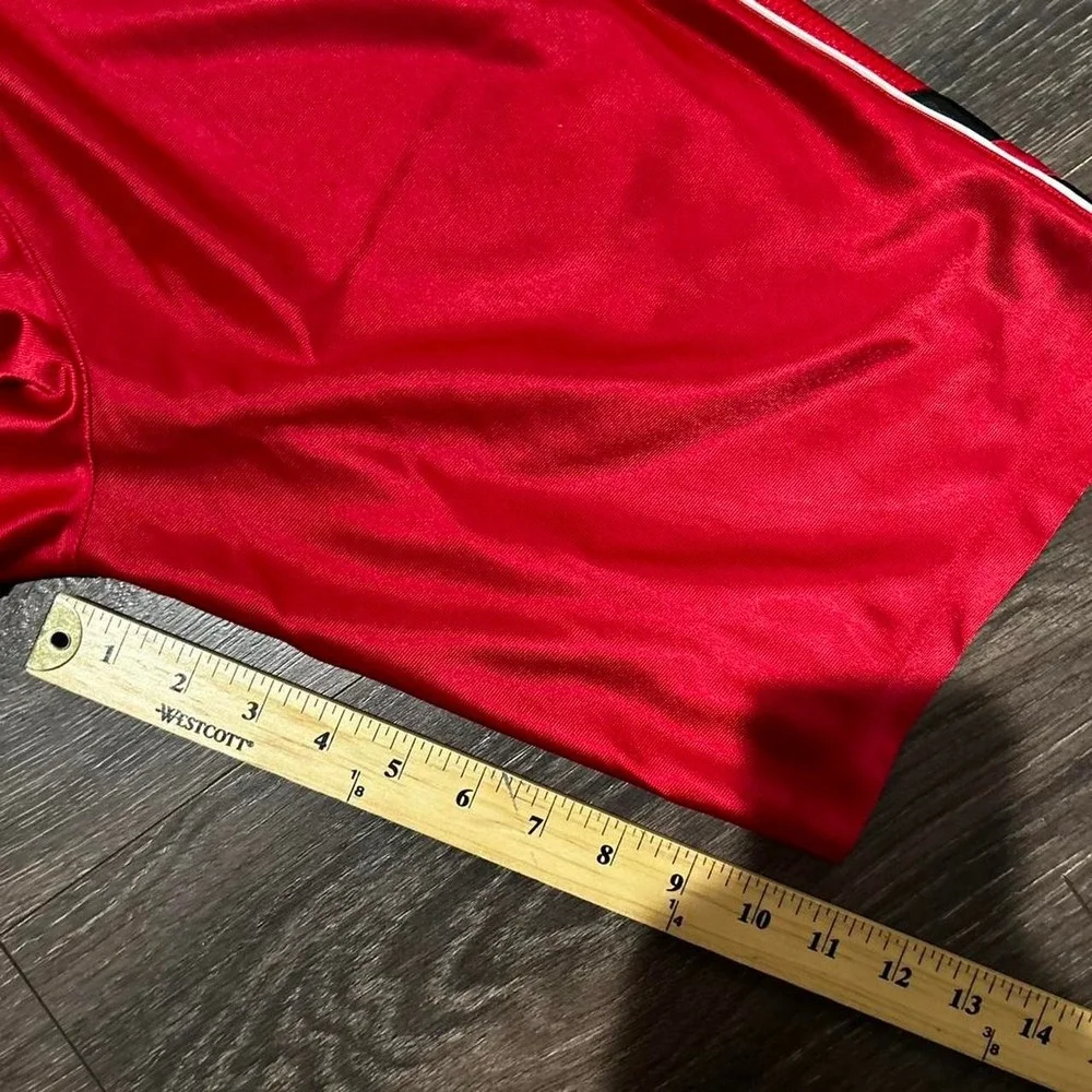 Y2K men's Nike basketball red and black silk baggy long gym shorts Size XS